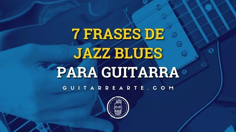 Guitarra eléctrica y título de siete frases de jazz blues